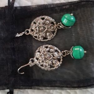 Turquoise and silver earrings